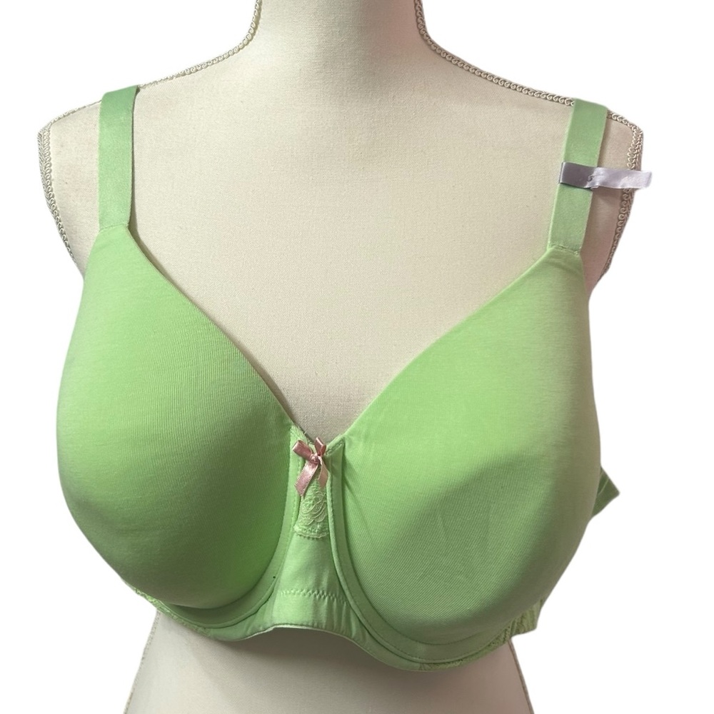 AMBRIELLE womens line green organic cotton full coverage underwire t shirt bra